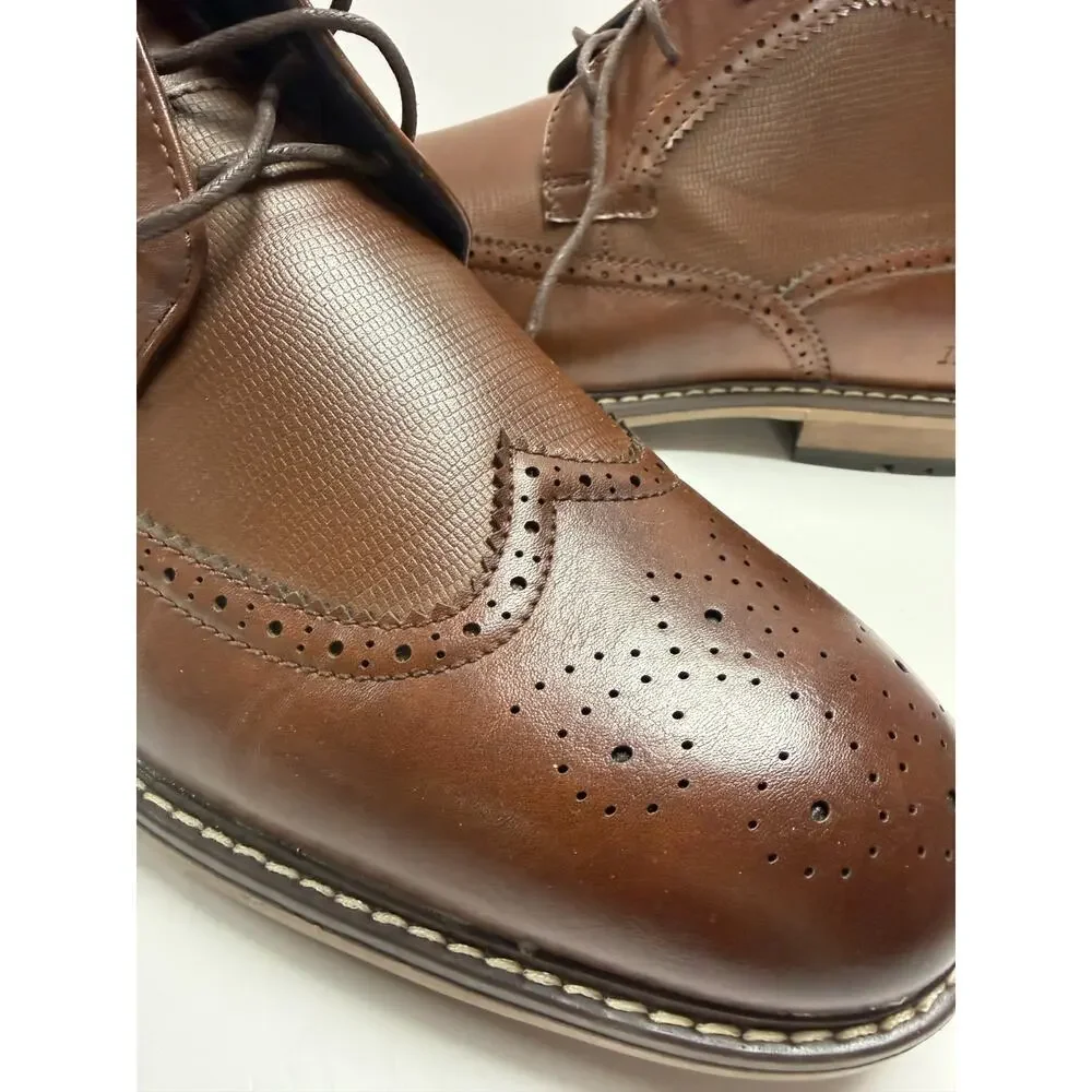 Freeman Mens Wingtip Chukka Boots Brown Lace Up Dress Casual Comfort Size 12M